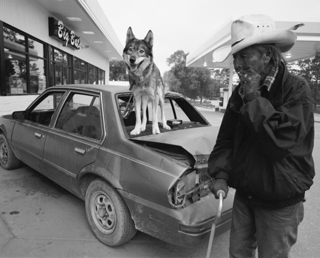 8. Vern Sitting Bear And His Niece’s Pet Wolf, 2004